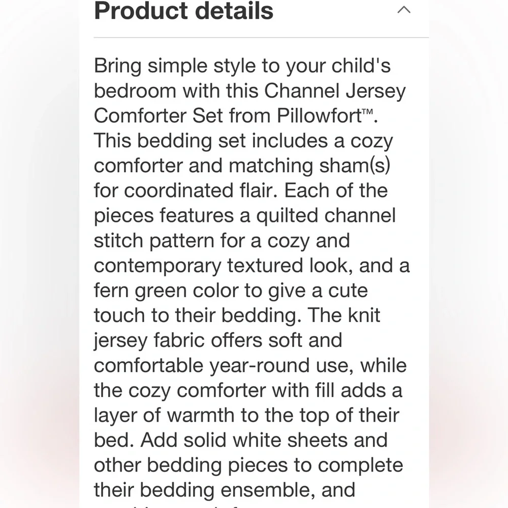 PILLOWFORT NWT Channel Jersey Kids' Comforter Set Gray -full/queen